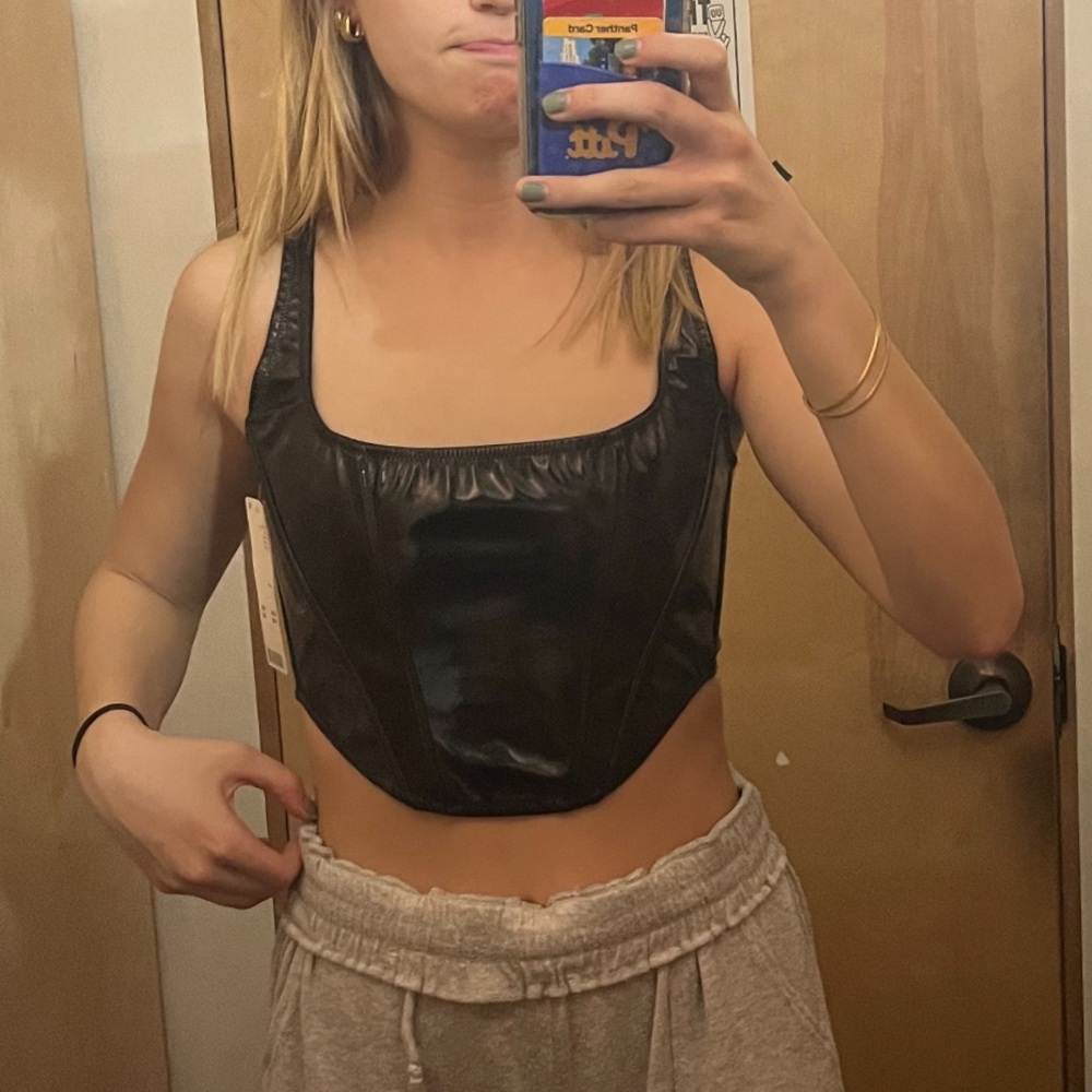 Urban Outfitters Black Leather Corset